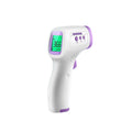 Infrared thermometer with digital display on a white background