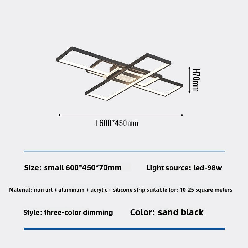 Ceiling light fixture with dimensions and specifications on a white background