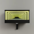 Wall-mounted light fixture with LED tunnel effect on a gray background