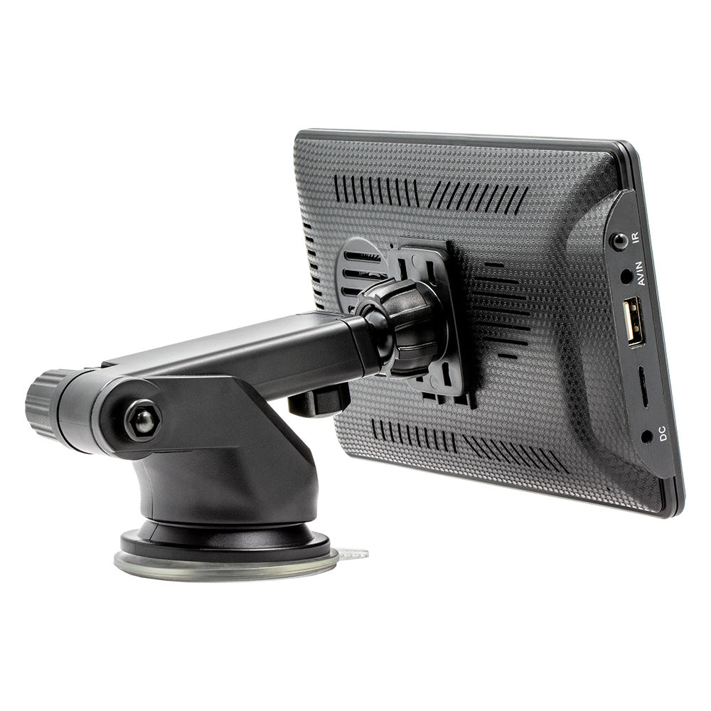 Car monitor with a suction cup mount on a white background