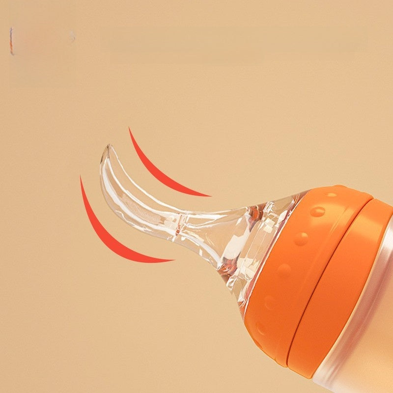 Orange and clear plastic tool on a beige background