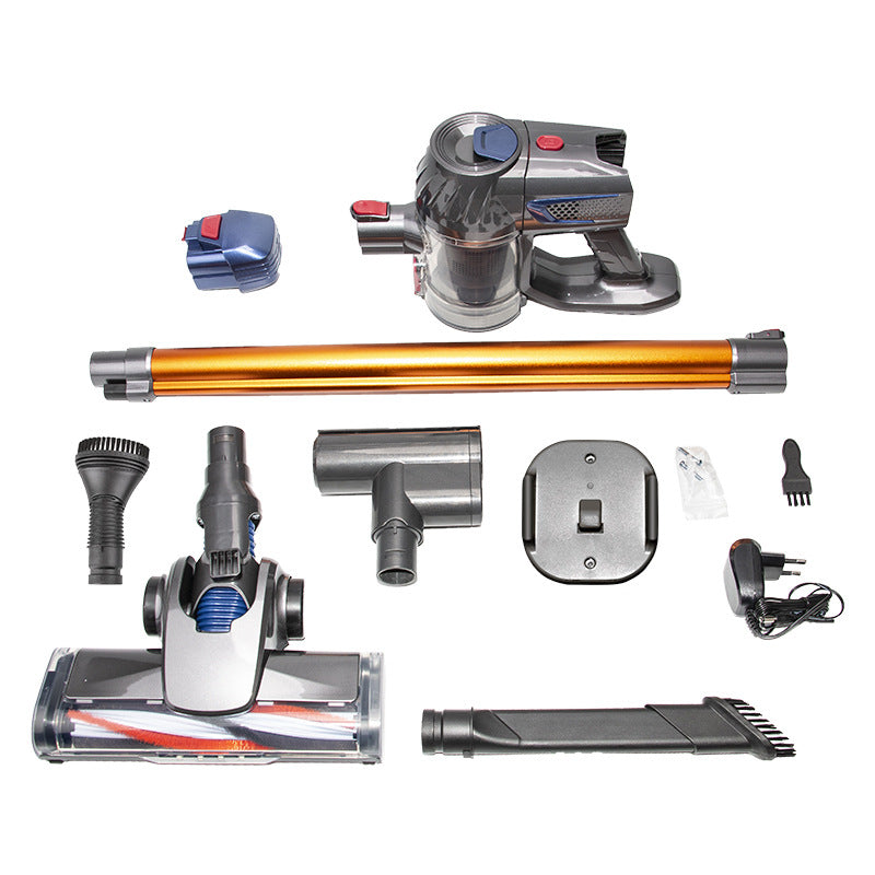 Collection of Dyson vacuum attachments on a white background