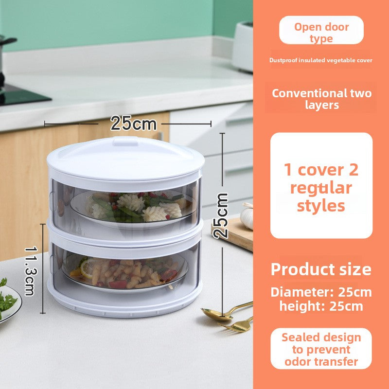 Stackable food storage container with measurements on a kitchen counter