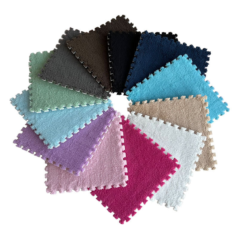 Color swatch of various fabric textures and colors on a white background