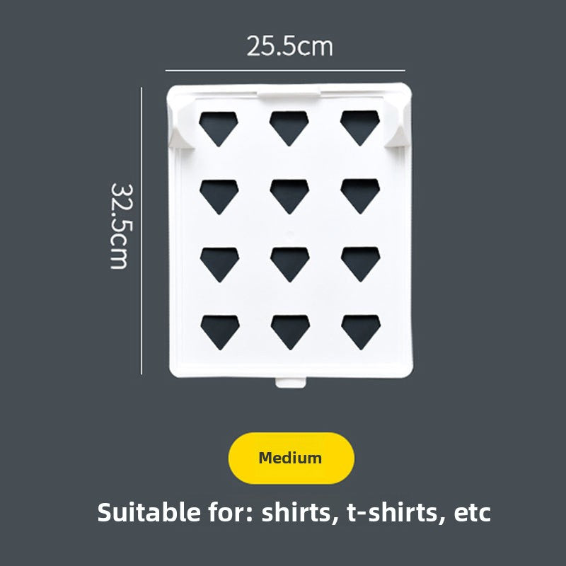 White garment size chart with dimensions and suitability for shirts and t-shirts on a dark gray background