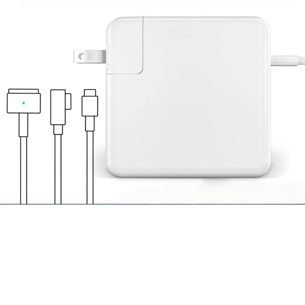 White power adapter with multiple cables on a white background