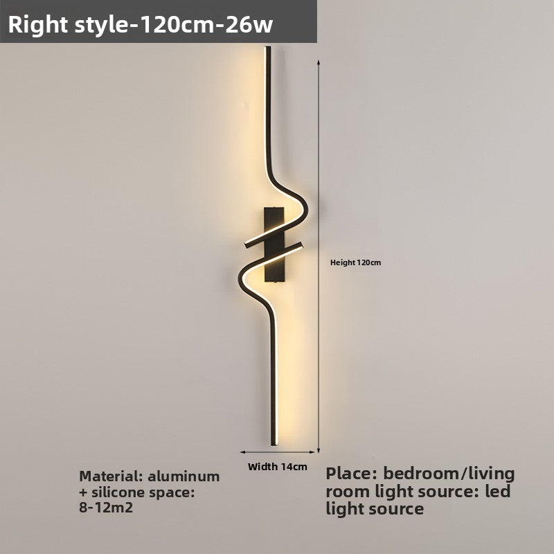 Wall-mounted light fixture with dimensions and material details on a gray background