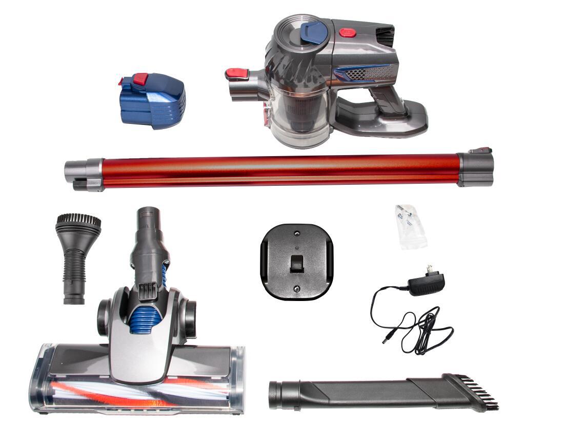 Collection of Dyson vacuum cleaner attachments on a white background