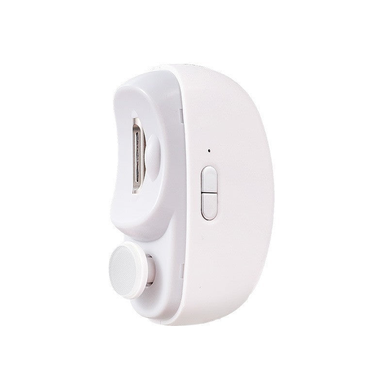 White wireless earbud on a white background