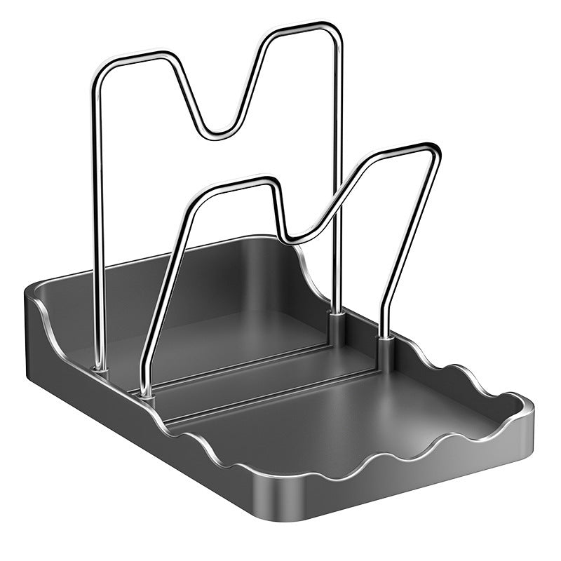 Metal dish drainer with U-shaped holder on a white background