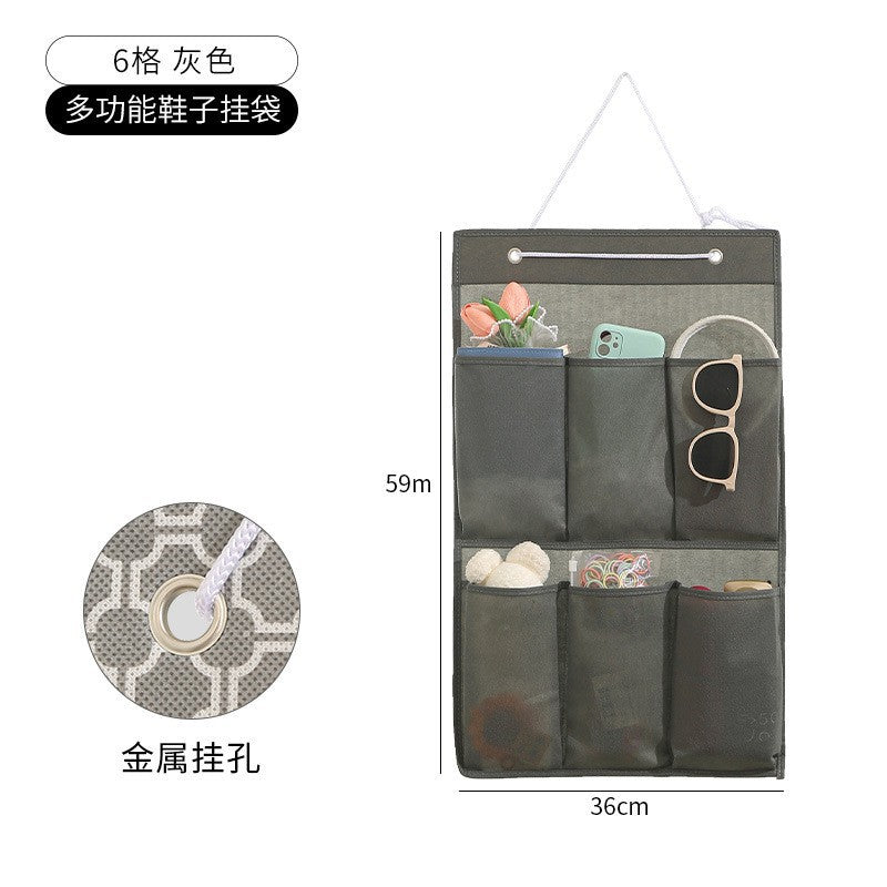 Multifunctional shoe hanging bag with pockets on a white background