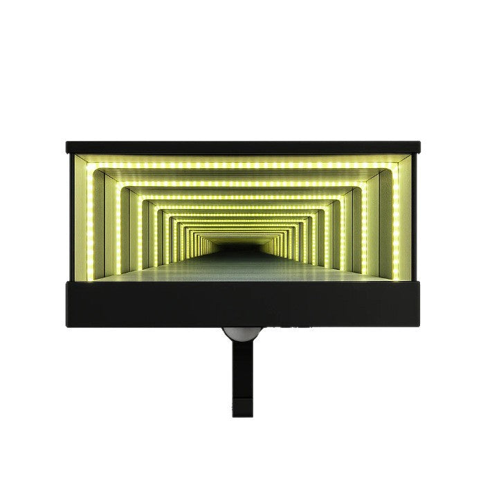 LED light fixture with a tunnel-like design on a white background