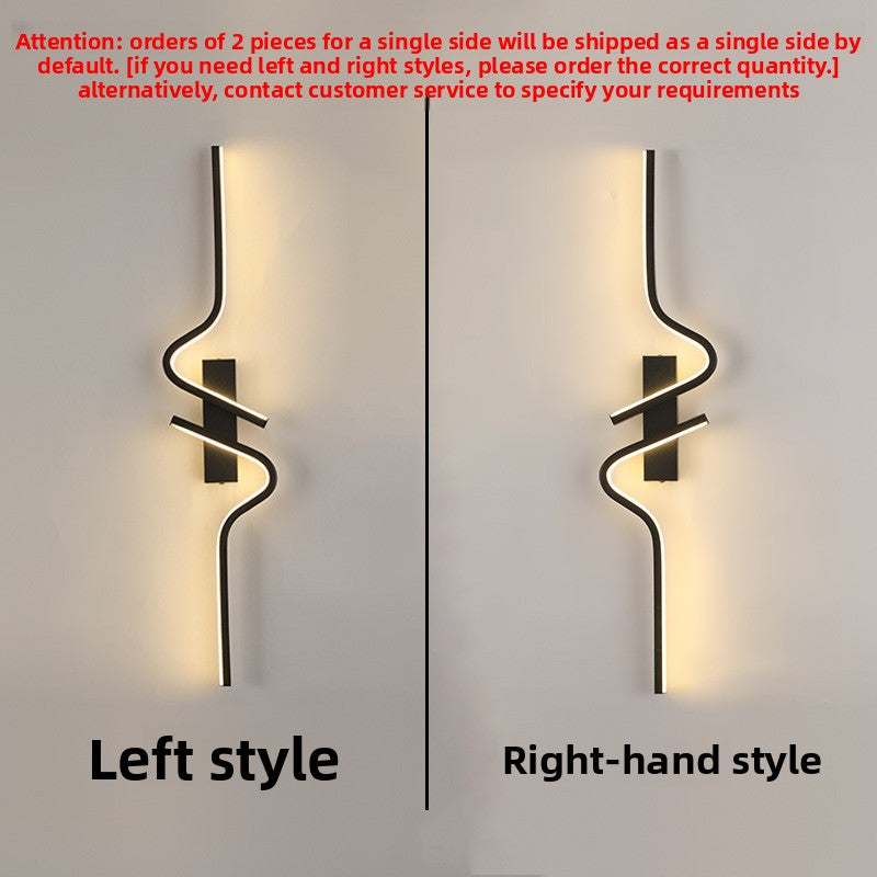 Two wall sconces labeled 'Left style' and 'Right-hand style' on a gray background.