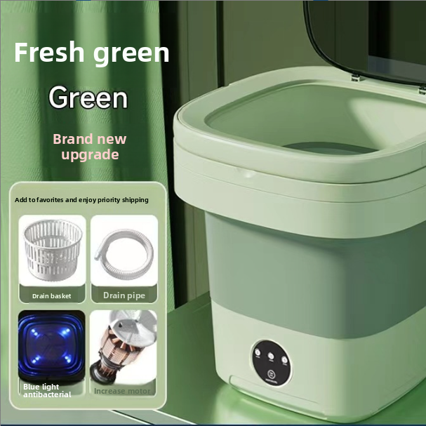 Green pet water bowl with features highlighted on a green background