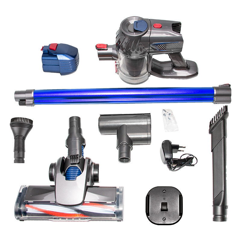 Collection of Dyson vacuum cleaner attachments on a white background