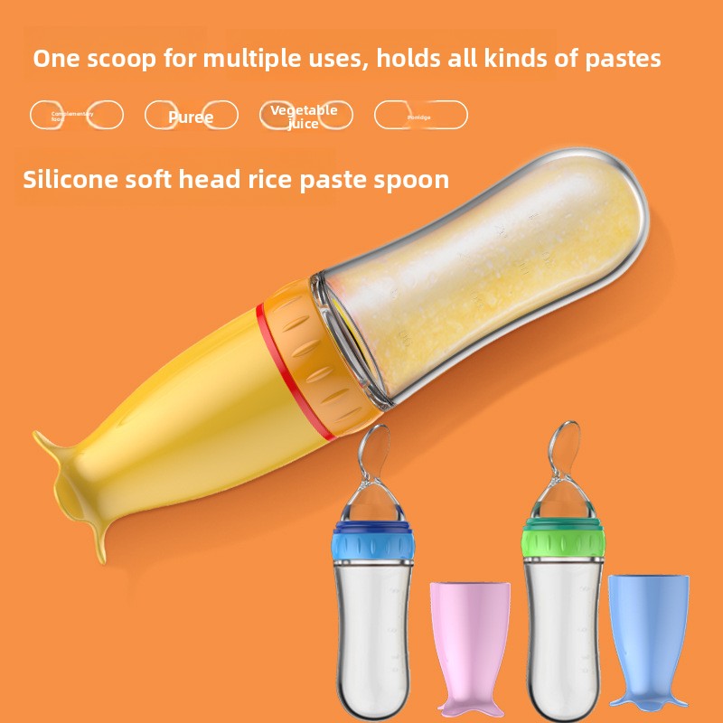 Silicone baby food feeding bottle - iorahome