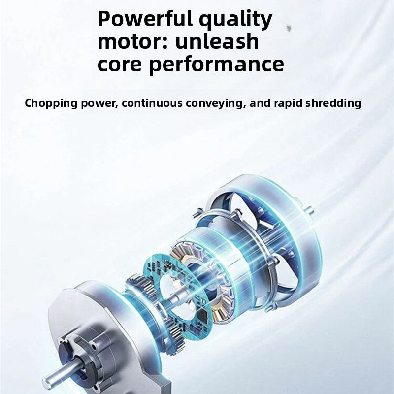 Motor with text highlighting its performance capabilities on a white background