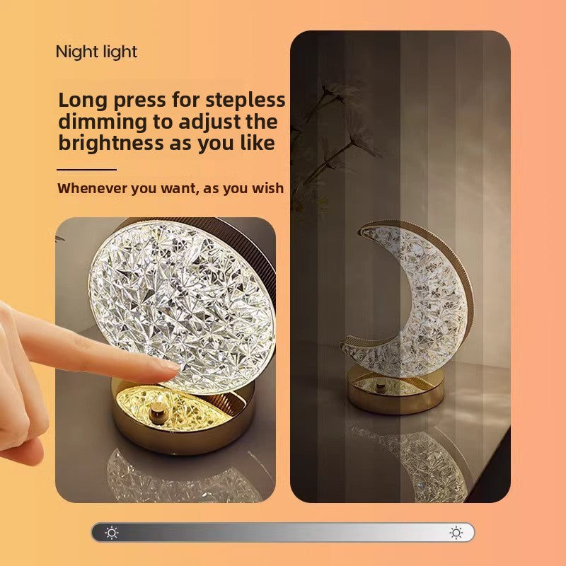 Decorative night light with stepless dimming feature on an orange background