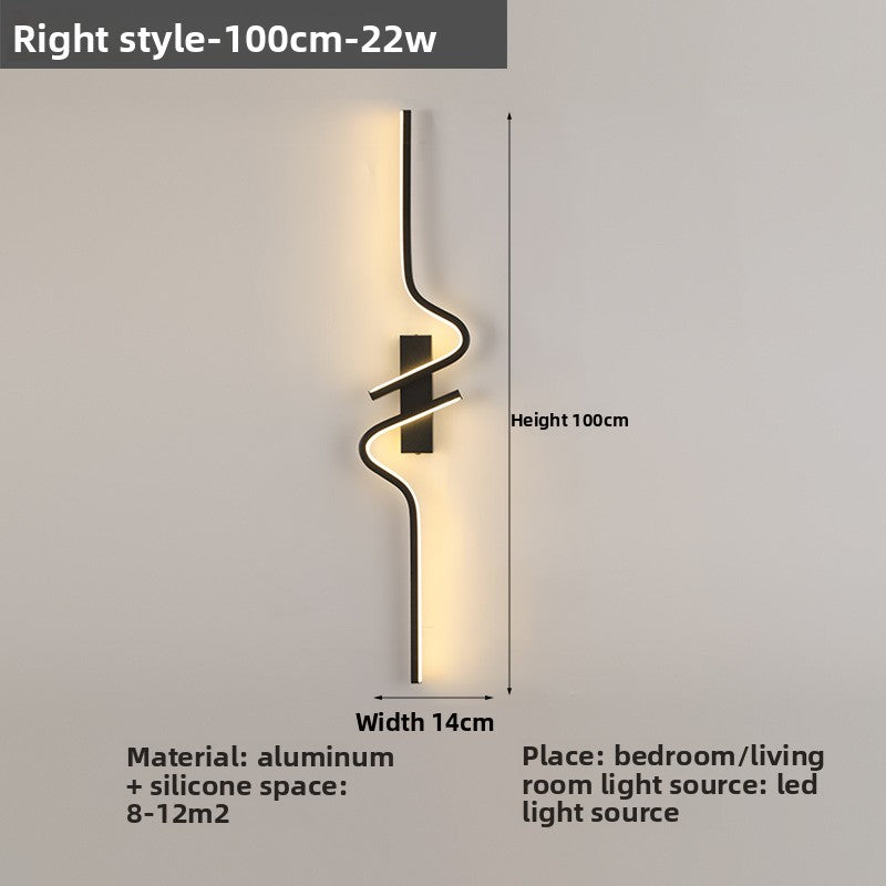 Wall-mounted light fixture with dimensions and material details on a gray background