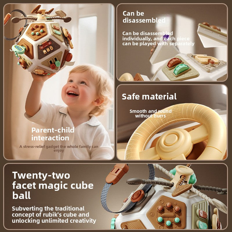 Children's toy with text highlighting features like disassembly, safety, and parent-child interaction.